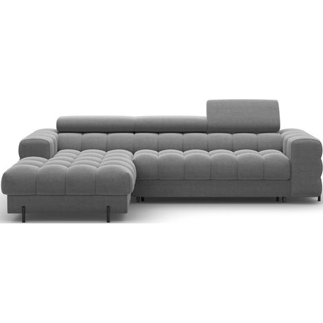 Sofá de esquina izquierda convertible Gris oscuro confort premium 285x99x181cm FILTRO (1/5)
