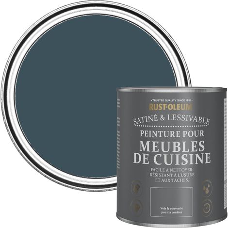 Peinture Bleue pour Meubles de Cuisine, Finition Satinée - Bleu du Soir 750ml (1/5)