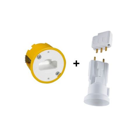 Legrand - Batibox - Bou00eete luminaires pour applique + Douille/Fiche SIB - Prof. 40 - Ru00e9f. : 089304+11127 (1/4)