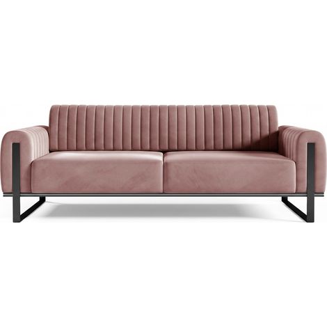 Selsey Parissa - Schlafsofa, Samt Rosa schwarze Füße, 228 cm (1/5)