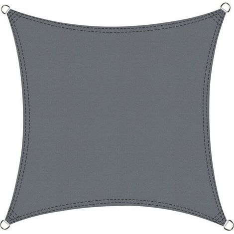 Voile d'ombrage carré 2.5x2.5m en polyéthylène 180 g/m² – Protection UV 98 % – Imperméable pour terrasse, jardin, balcon, extérieur (1/5)