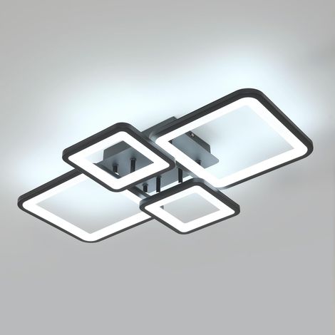 56W 6300LM Plafonnier LED en Aluminium Lumière Froide 6500K Noir (1/5)