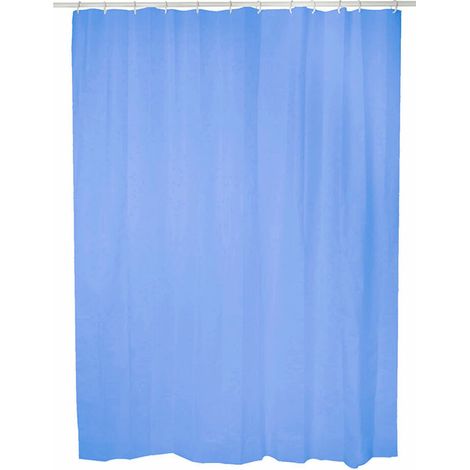 Tenda da doccia lavabile antimuffa "Basic" 140x180 cm in PVC blu (1/2)