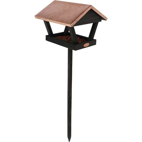 Mangeoire sur Pique Noire et Cuivre - 28,2 x 28,2 x H 117,5 cm - Livraison gratuite (1/5)