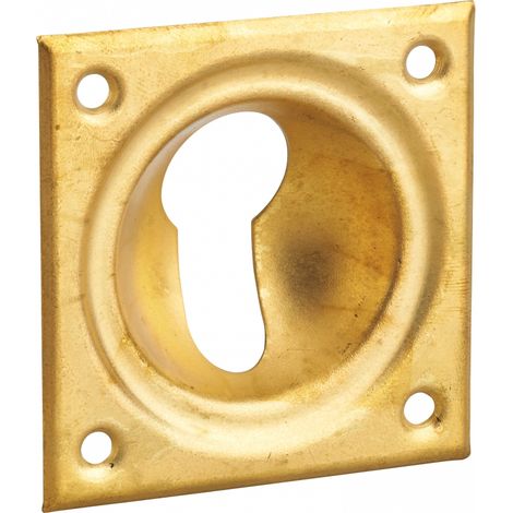 Borchia, rosetta foro cilindro europeo, 60x60mm, ottone - THIRARD