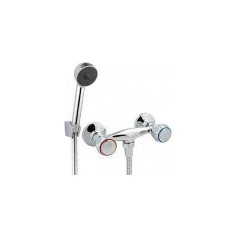 Invena Modena Duscharmatur Silber Design mit zwei Griffen