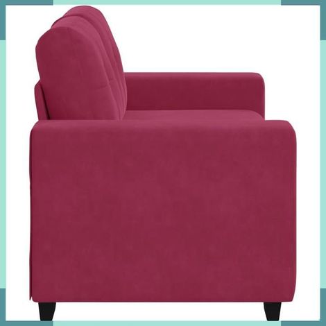 4105114 Canapé Bordeaux 160 x 80 x 82 cm Velours polyester (1/5)