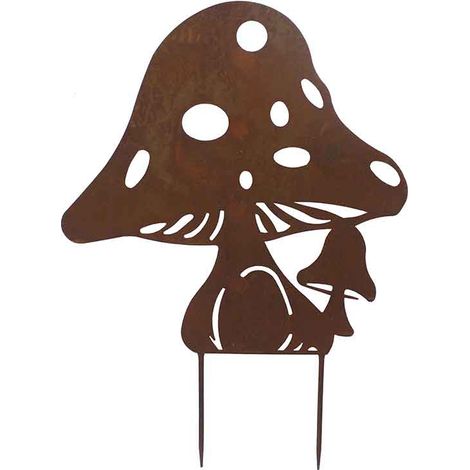 Silhouette déco jardin grand champignon 59x1x71cm