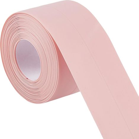Lot de 3 rubans d’étanchéité autocollants en PVC rose 38 mm × 3,2 m bande de finition imperméable pour cuisine et salle de bain (1/5)