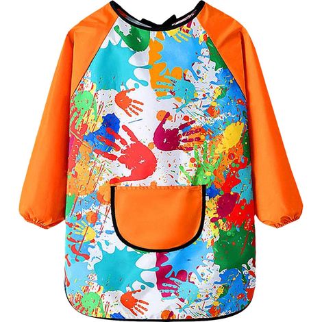 Overalls Enfant - Tablier Peinture À Manches Longues - 100 % Coton Doux - Protection Pour Activités Artistiques - Taille XL (3-6 Ans) (1/4)