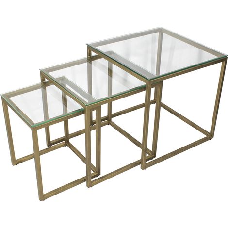 MOG CASA Mesa de Centro/Mesa Auxiliar en Juego de 3 mesas (Vidrio) - Mingus G (1/5)