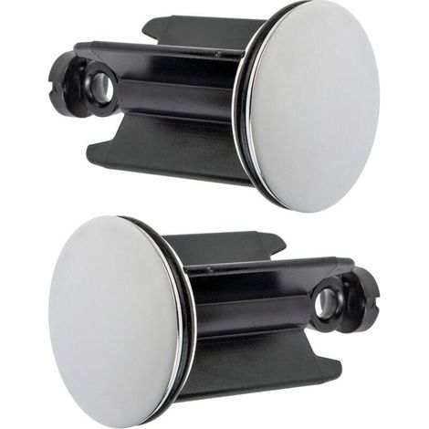 Bouchon de Lavabo de Salle de Bain Universel Ø 40 mm, Lot de 2, Bouchon d’évacuation Chromé, Constitué de Laiton, avec Joint en Caoutchouc, Bouchon Réglable en Hauteur, Bonde de Baignoire Antirouille (1/5)