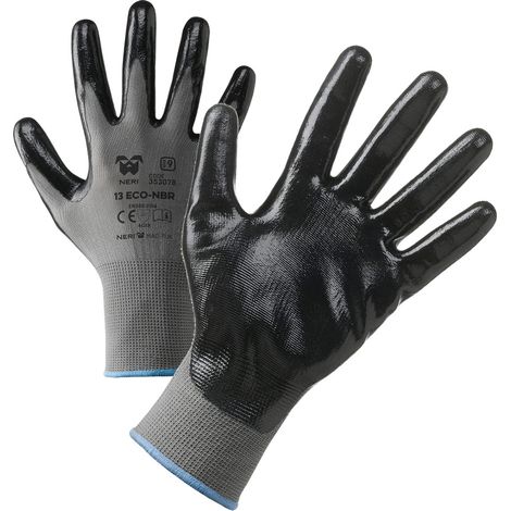 Guanti da lavoro Neri 13 ECO-NBR nero - 7 (S) - Nero/Grigio