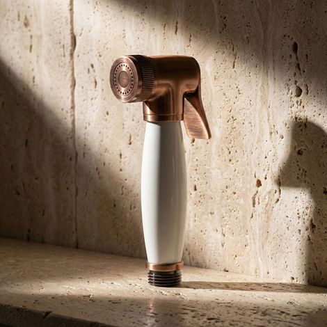 PaulGurkes Douche Bidet en Cuivre Nostalgie Rétro Bronze Rouge Céramique (1/4)