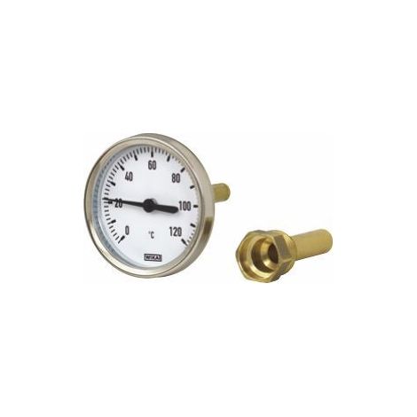Bi-Metall-Zeigerthermom. 0-120C d:80mm Tauchr. G1/2Bx100mm, waagerecht - 81171080 von Buderus