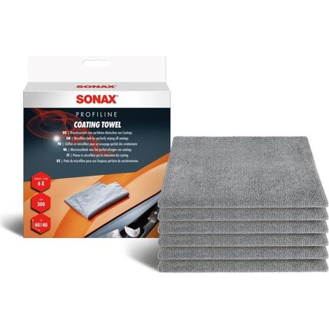 Chiffons - Microfibre - Très absorbant - Pour essuyer carrosserie - 6 pièces - Sonax
