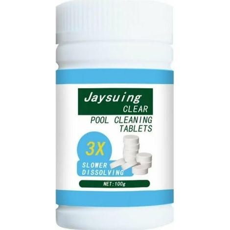 100 pastilles de chlore pour piscine, spa, bain à remous et baignoire, comprimés de désinfection durables, traitement de l'eau efficace, lot de 100 unités. (1/5)