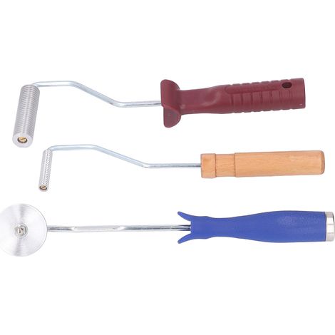 Kit de 3 rouleaux à bulles en fibre de verre, en alliage d'aluminium, pour la stratification de résine de fibre de verre, idéal pour la réparation de baignoires, douches et bateaux. (1/5)