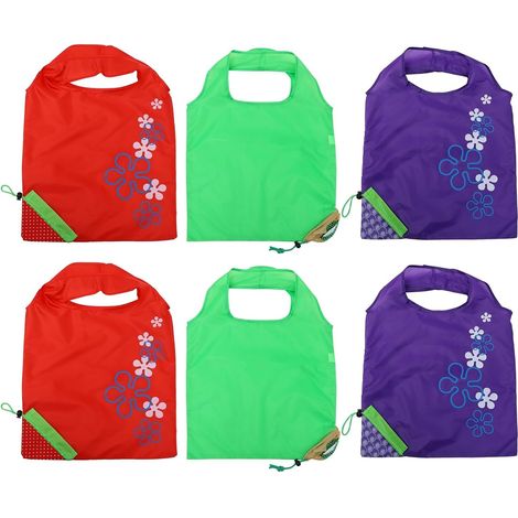 de 6 sacs de courses pliables à motif fruits imperméables (1/5)