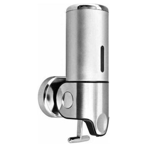 Seifenspender zur Wandmontage, manueller Flüssigseifenspender für Küche, Hotel, Shampoo, Spülung, Duschgel, 500 ml, Silber MUMU
