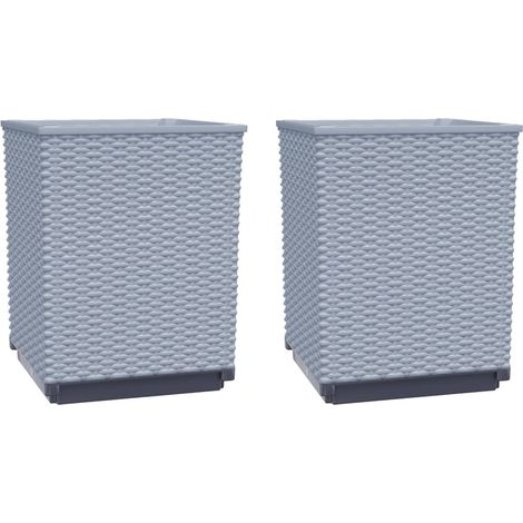 Maison Exclusive - Pflanzkübel 2 Stk. Hellgrau 30x30x37 cm Polypr