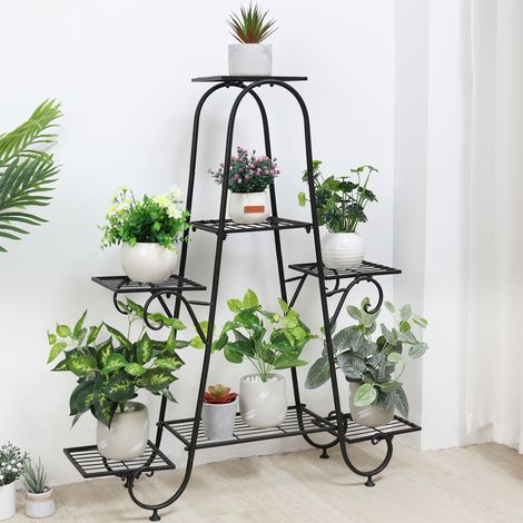 UNHO Soporte para Plantas de Hierro Estantería para Macetas Metalica 86 x 22 x 100cm (1/5)