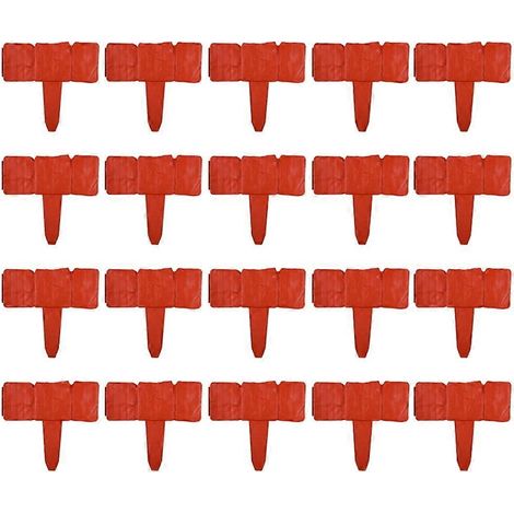 Clôture en plastique rougeclôture de séparationimitation pierredécoration de courpelousevillapetit parterre rouge (1/5)