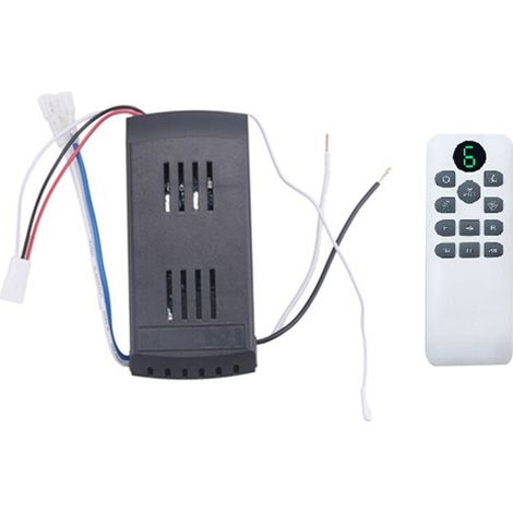 Kit de control remoto para ventilador de techo de 50 W, 6 velocidades, función de temporizador, control remoto de repuesto para ventiladores de techo.