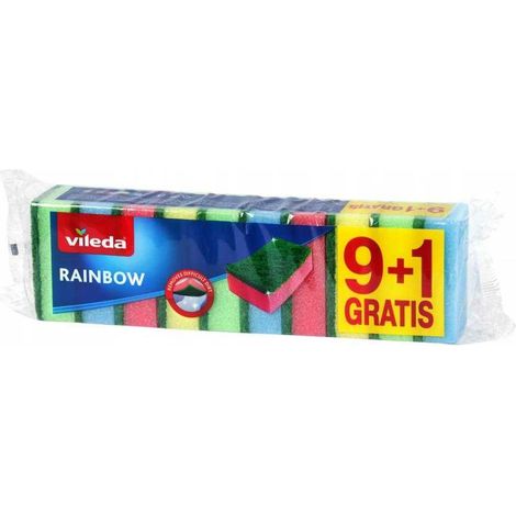 Spugnette abrasive Vileda Rainbow, 10 pezzi.