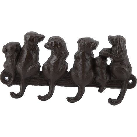 Xinlilai Gancho de Pared de Fundición con Diseño de Perro, Estilo Rústico Negro Resistente – Ideal para Colgar Plantas y Ropa en Interior y Exterior (1/5)