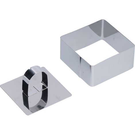 Moule à Cake en Acier Inoxydable, Anneau pour Mousse et Desserts, Cutter pour Salades et Pâtisseries, Format Carré 4x8cm (1/5)