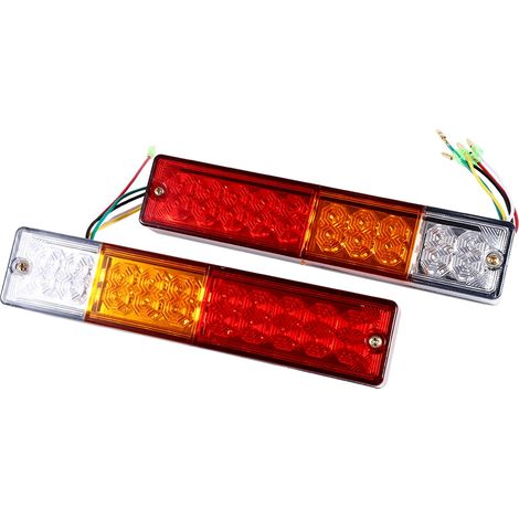 2 pièces Feux Arrière LED pour Camionnette Remorque Caravane, Clignotants et Recul 24V (1/3)