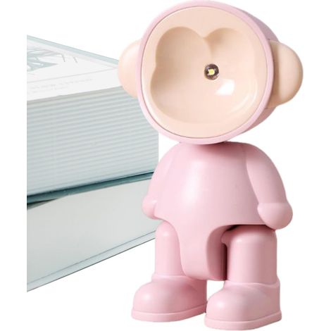 Robot à piles pour enfants, à pose ajustable Lampe de chevet chaleureuse pour chambre, salon, chambre d'enfant, bureau, table, étagère ou table de nuit