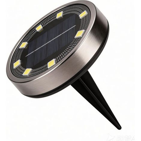 Lot de 6 lampes solaires d'extérieur au sol, projecteurs solaires étanches, adaptés aux allées, chemins, pelouses, patios et cours [lumière blanche chaude] (1/5)