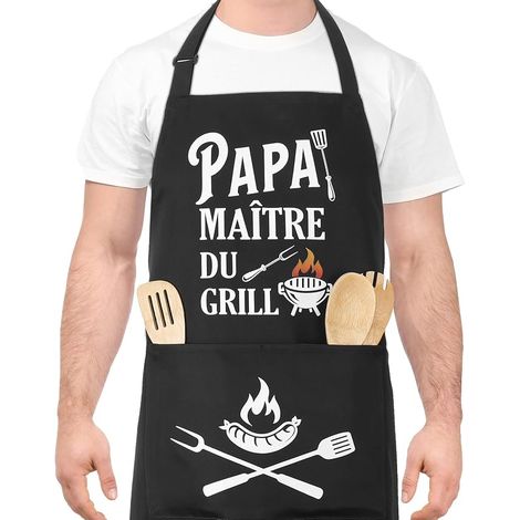 Tablier BBQ Homme « Papa Maître du Grill »