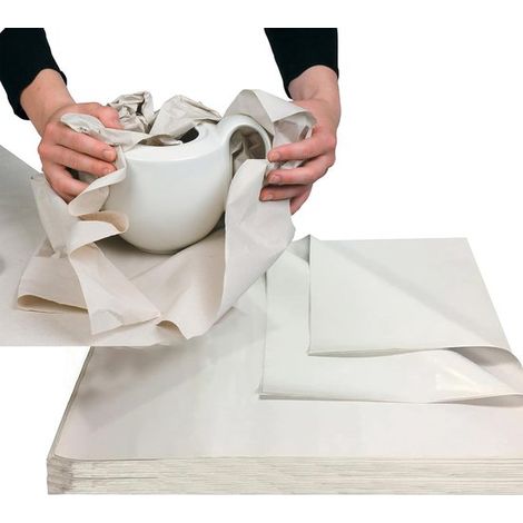 Umzugspapier – Verpackungsmaterial für zerbrechliche Gegenstände, Füllmaterial für Kartons, 39 x 54 cm, 100 Blatt, hellgrau (1/5)
