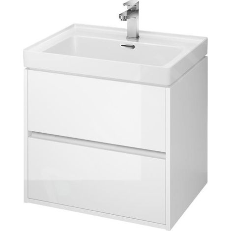 Cersanit Crea - Meuble-lavabo, 53x59x45 cm, 2 tiroirs, blanc S924-003 (1/2)