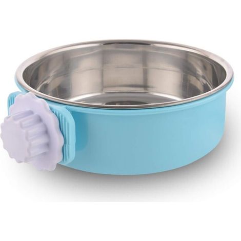 Cage pour chien avec gamelle amovible en acier inoxydable, gamelle suspendue, petite taille.