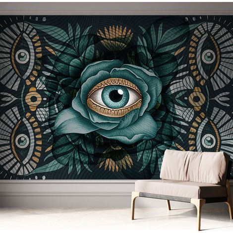 Fototapete Selbstklebend - Wanddekoration - Wandfolie - 3D Tapete Wand - Wohnungsdeko Blumenauge 312x219 cm (1/5)