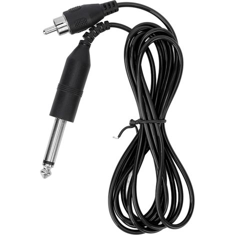 Câble d'alimentation pour machine à tatouage en silicone avec connecteurs RCA droits, noir (1/5)
