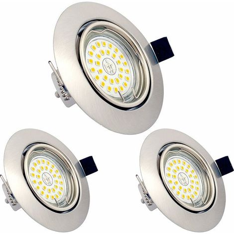 Spot LED Encastrable Orientable Dimmable GU10 6x6W Blanc Chaud 3000K IP23 230V pour Salon Cuisine Couloir (1/5)