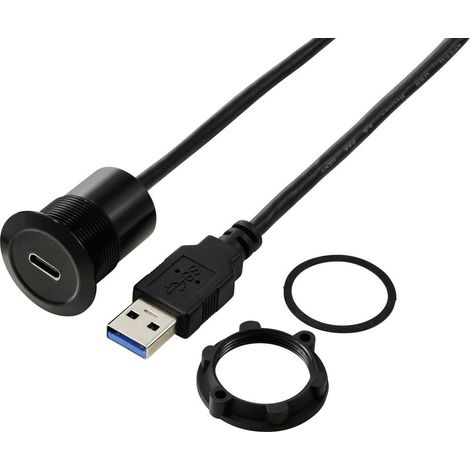 USB-C® (3.1) presa/USB-a (3.0) spina 1 m cavo nero TC-13376312 TRU COMPONENTS Contenuto: 1 pz. (1/3)