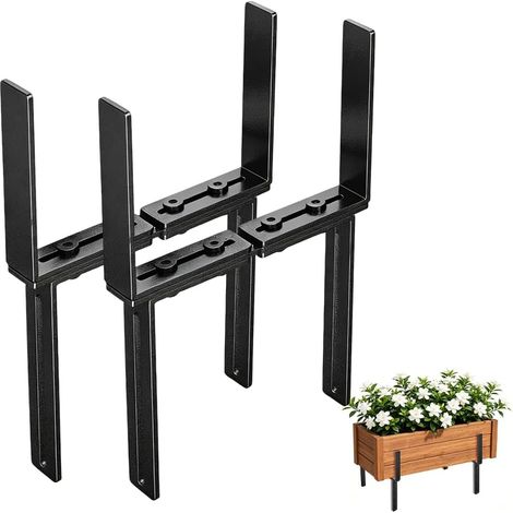 Lot de 2 supports de jardinière en forme de H, Support de jardinière pour parapets et balustrades de Balcon sans perçage réglable dans Les 2 Sens Support de jardinière pour rebord de fenêtre (1/5)