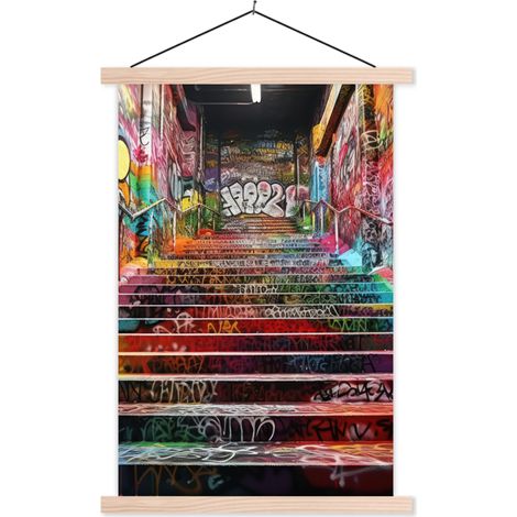 POSTER CON CORNICE MAGNETICA Scale - Graffiti - Colori - Arte 40x60 cm (1/3)