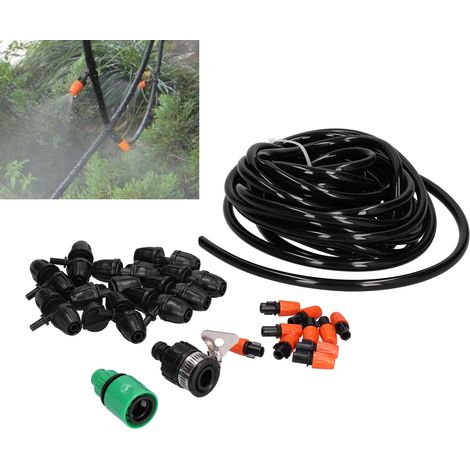 Gartenbewässerungssystem mit 10 m (8/11 Zoll) Schlauch und 10 verstellbaren Mikrosprinklerdüsen. (1/5)