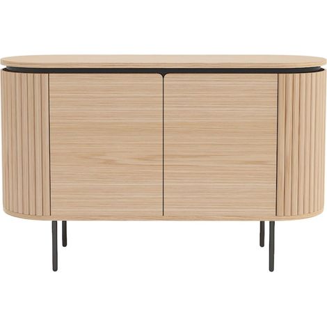 Buffet 120 cm 2 Türen Eichenhell und Schwarz – Kollektion SÖREN