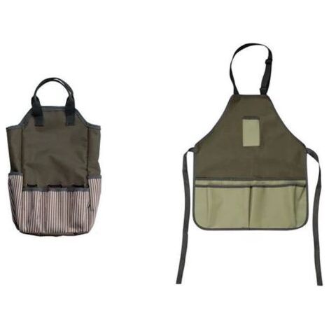 Sac à outils + tablier de jardinage avec poches, tissu Oxford, tablier de travail polyvalent avec sangles réglables et 7 poches, unisexe, couleurs comme indiqué (1/3)