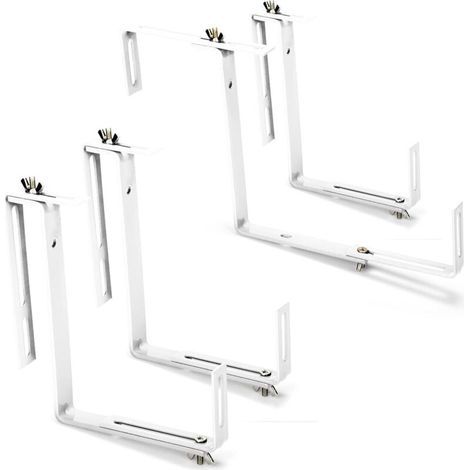 com-four® 4X Support de bac à Fleurs pour parapets et Garde-Corps de Balcon - Fixation Flexible en métal pour bacs à Plantes - réglable dans Les 2 Sens - Aucun perçage nécessaire (1/5)