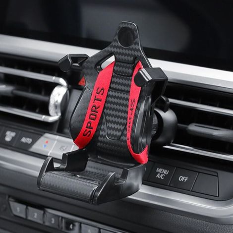 Support Téléphone Voiture - Grille De Ventilation - Rotation 360° - Compatible Smartphones 4 7 À 6 8 Pouces - Rouge (1/5)
