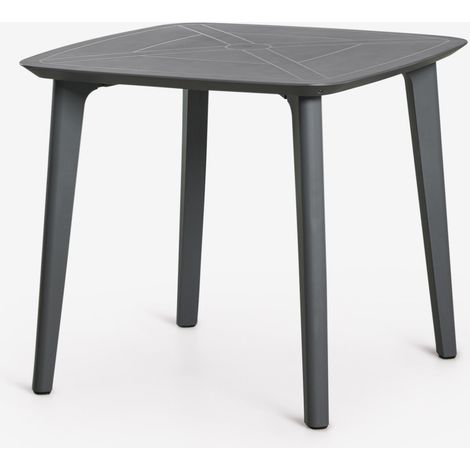 SKLUM Quadratischer Gartentisch 85x85 cm aus Polypropylen Scand Grau Graphit                                  